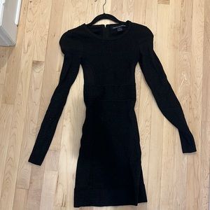 Black and shiny French Connection mini dress